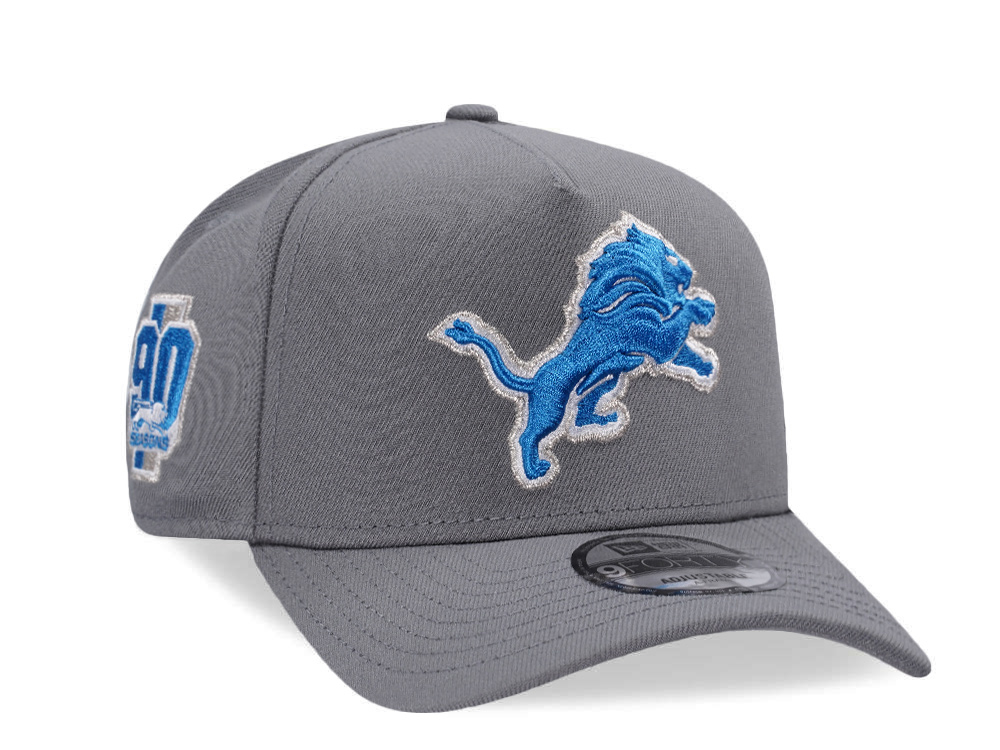 New Era Detroit Lions 90 Seasons Gray Prime Edition 9Forty A Frame Snapback Cap