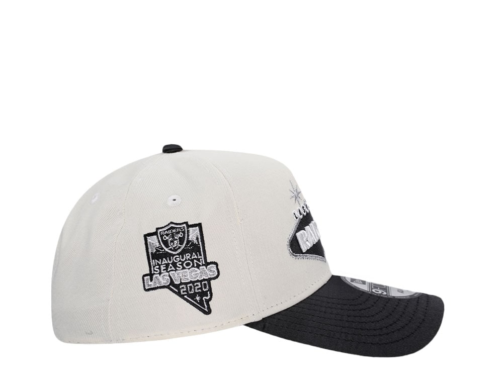 New Era Las Vegas Raiders Inaugural Season 2020 Chrome Satin Brim Two Tone 9Forty A Frame Snapback Cap