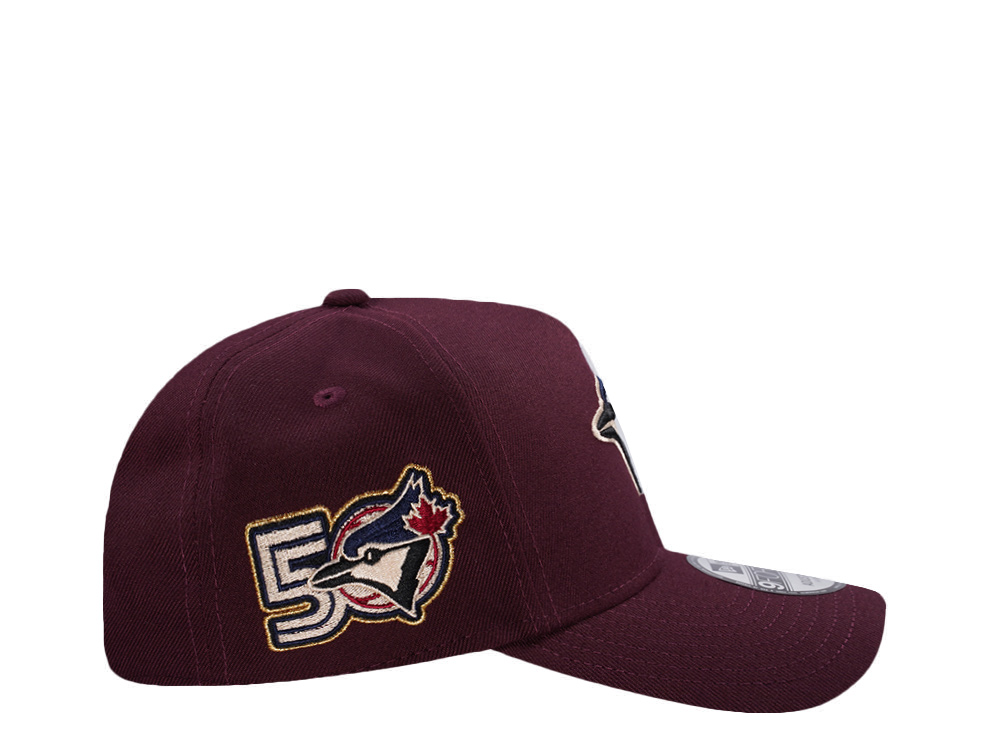 New Era Toronto Blue Jays 50th Anniversary Maroon Prime Edition 9Forty A Frame Snapback Cap
