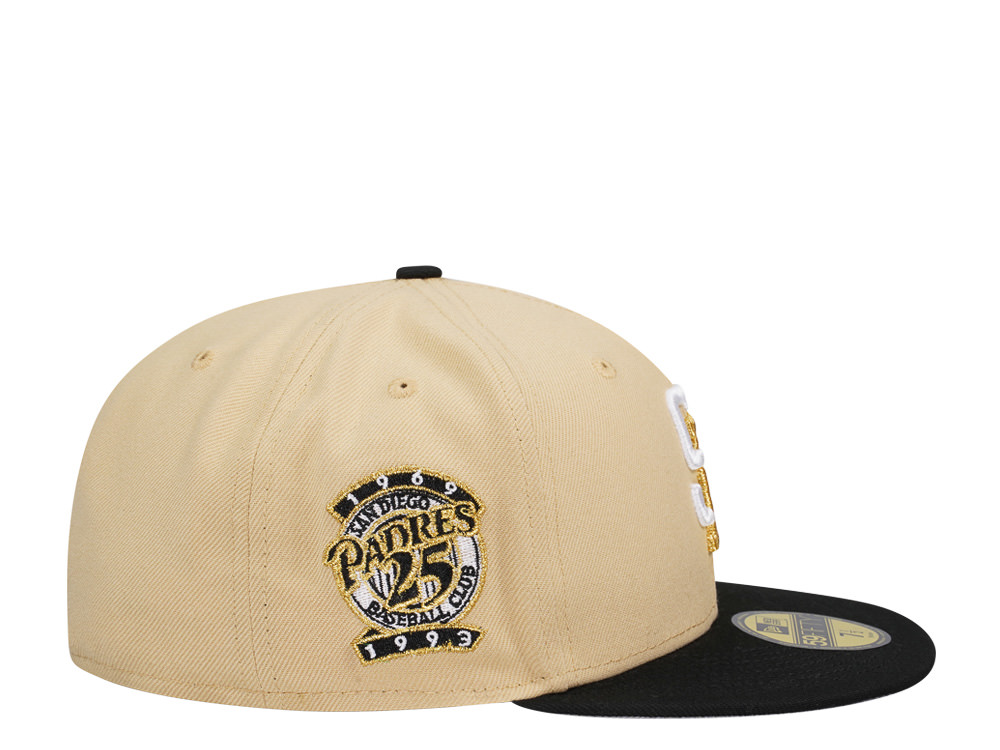 New Era San Diego Padres 25th Anniversary Black Vegas Two Tone Edition 59Fifty Fitted Cap