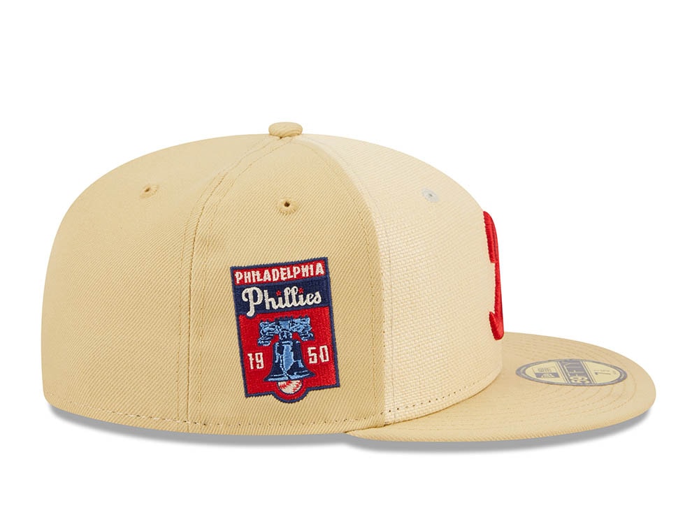 New Era Philadelphia Phillies 1950 Raffia Front Vegas Gold Edition 59Fifty Fitted Cap