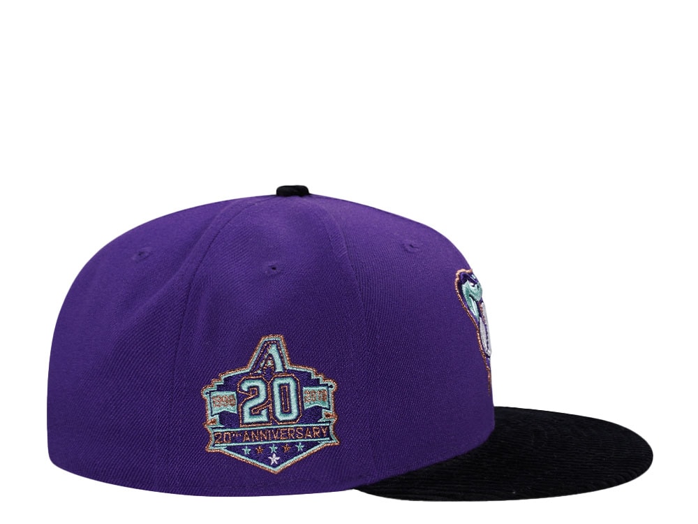 New Era Arizona Diamondbacks 20th Anniversary Cord Visor Edition Purple 59Fifty Fitted Cap