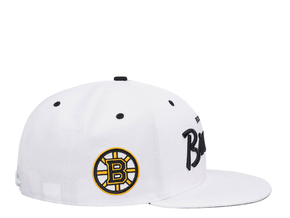 47Brand Boston Bruins White Crosstown Pop Captain Snapback Cap