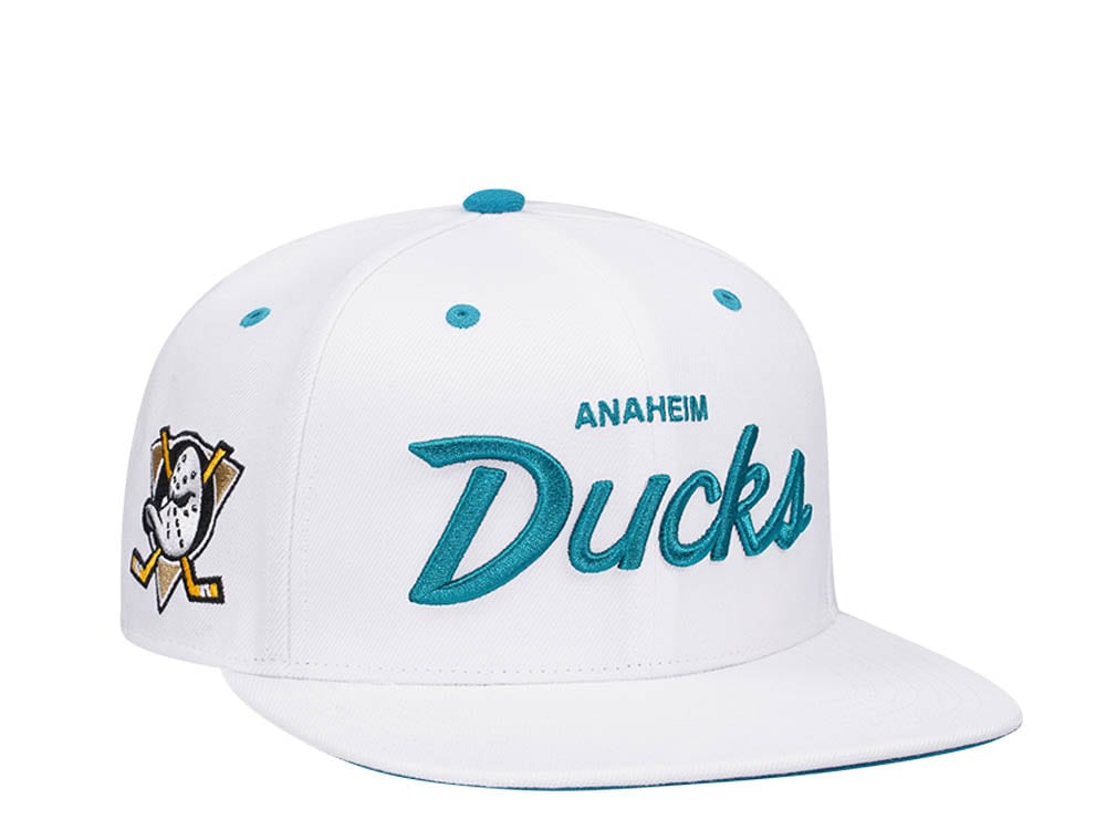47Brand Anaheim Ducks White Crosstown Script Captain MVP Snapback Cap