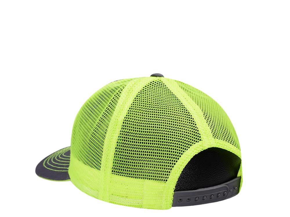John Deere Twill High Mesh Logo Black Yellow Trucker Snapback Cap