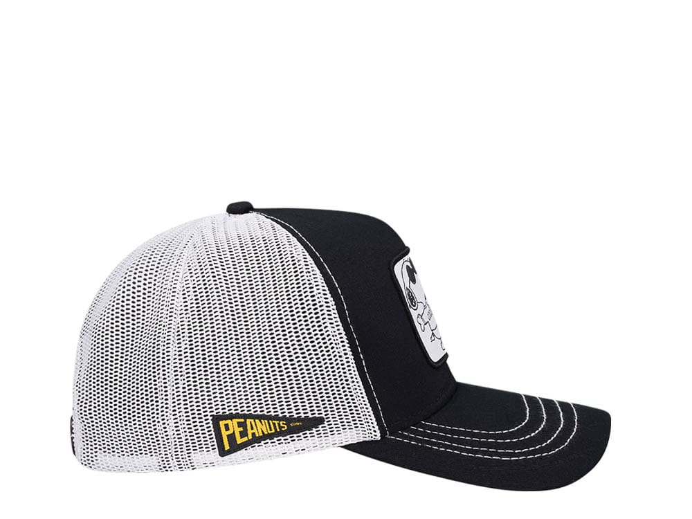 Capslab Snoopy Peanuts Black and White Trucker Snapback Cap