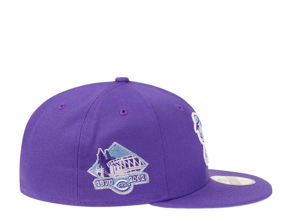 New Era Cincinnati Reds Riverfront Stadium Final Season Fresh Purple Edition 59Fifty Fitted Cap