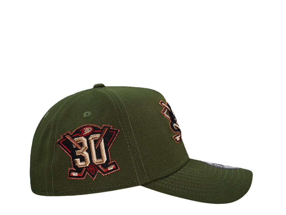New Era Anaheim Ducks 30th Anniversary Horror Pack Rifle Green Edition 9Forty A Frame Snapback Cap