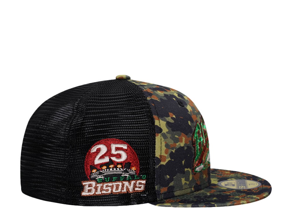 New Era Buffalo Bisons 25th Anniversary Flecktarn Copper Trucker Edition 59Fifty Fitted Cap