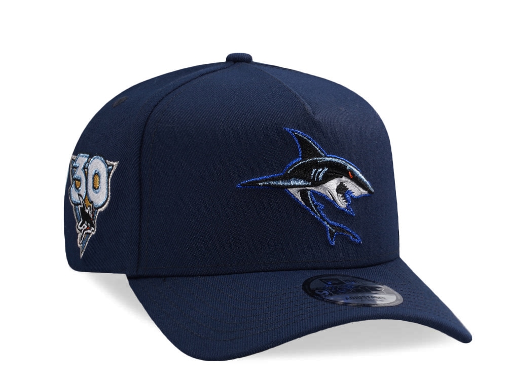 New Era San Jose Sharks 30th Anniversary Ocean Blue Prime Edition 9Forty A Frame Snapback Cap