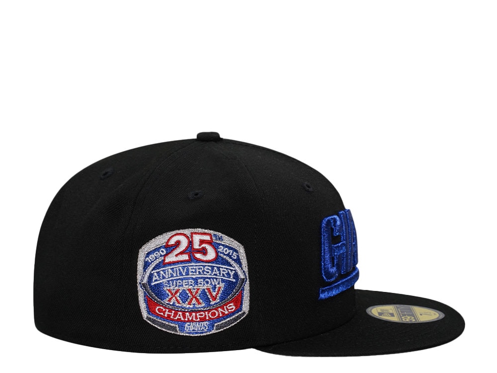 New Era New York Giants 25th Anniversary Super Bowl XXV Black Metallic Edition 59Fifty Fitted Cap