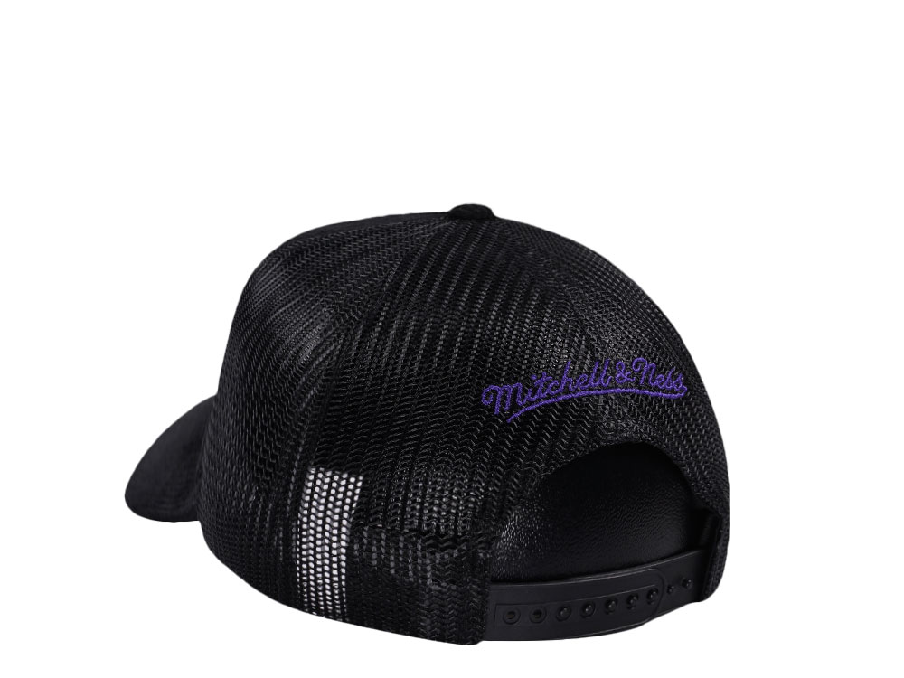 Mitchell & Ness Utah Jazz Times up Black Cord Hardwood Classic Trucker Snapback Cap