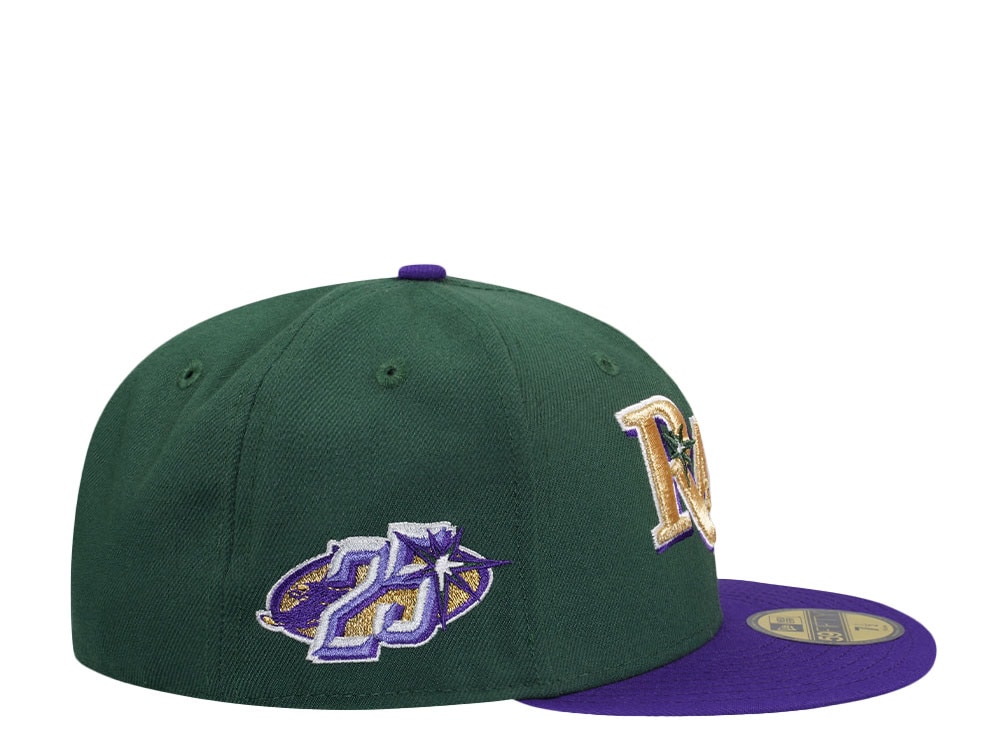 New Era Tampa Bay Rays 25th Anniversary Purple Green Two Tone Edition 59Fifty Fitted Cap