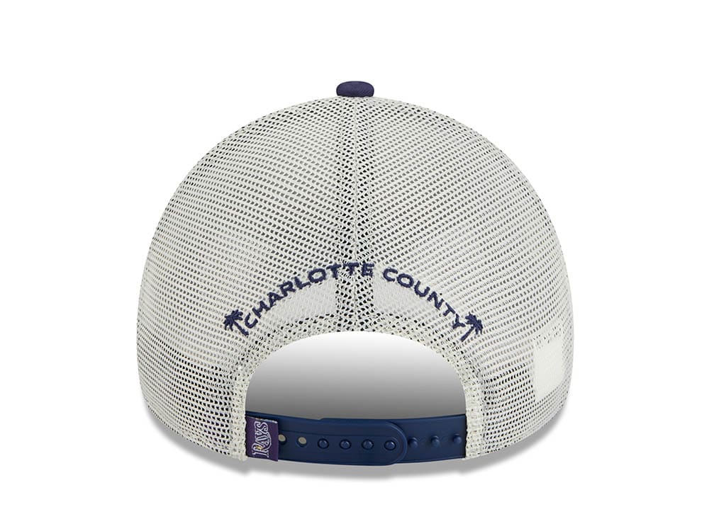 New Era Tampa Bay Rays M Patch Navy 9Forty A Frame Trucker Snapback Cap