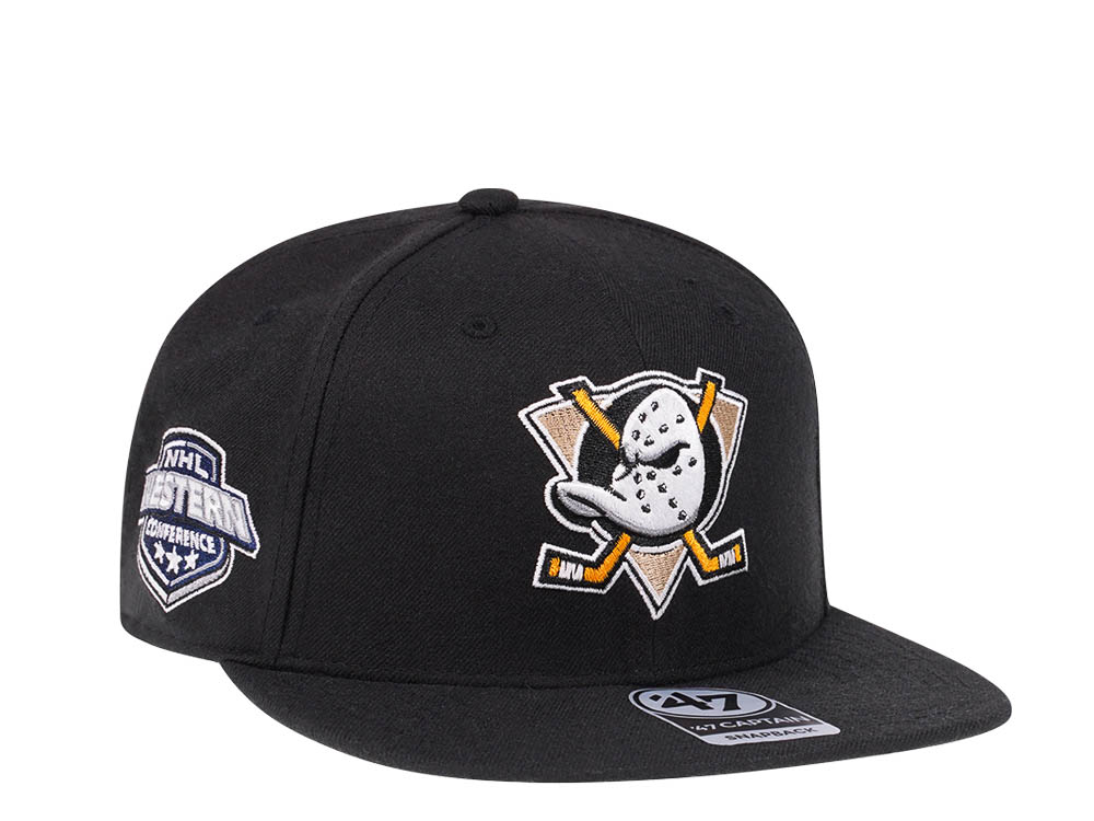 47Brand Anaheim Ducks Black Sure Shot Captain Snapback Cap