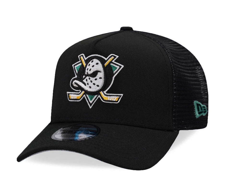 New Era Anaheim Ducks Anaheim Ducks Classic Black Edition 9Forty A Frame Trucker Snapback Cap