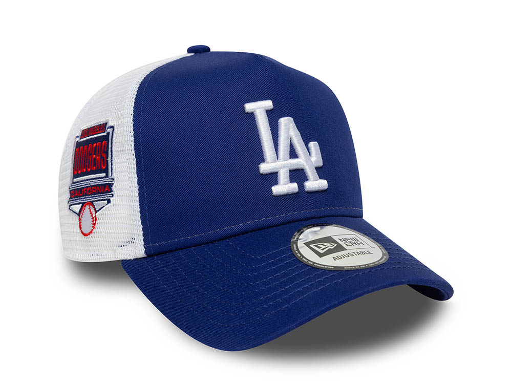 New Era Los Angeles Dodgers Side Patch 9Forty A-Frame Trucker Snapback Cap