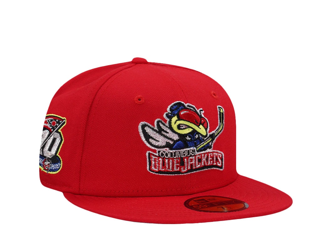 New Era Columbus Blue Jackets 10th Anniversary Red Prime Edition 59Fifty Fitted Cap
