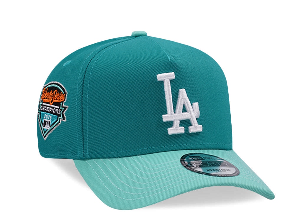 New Era Los Angeles Dodgers World Series Champions Green Two Tone Edition 9Forty A Frame Snapback Cap