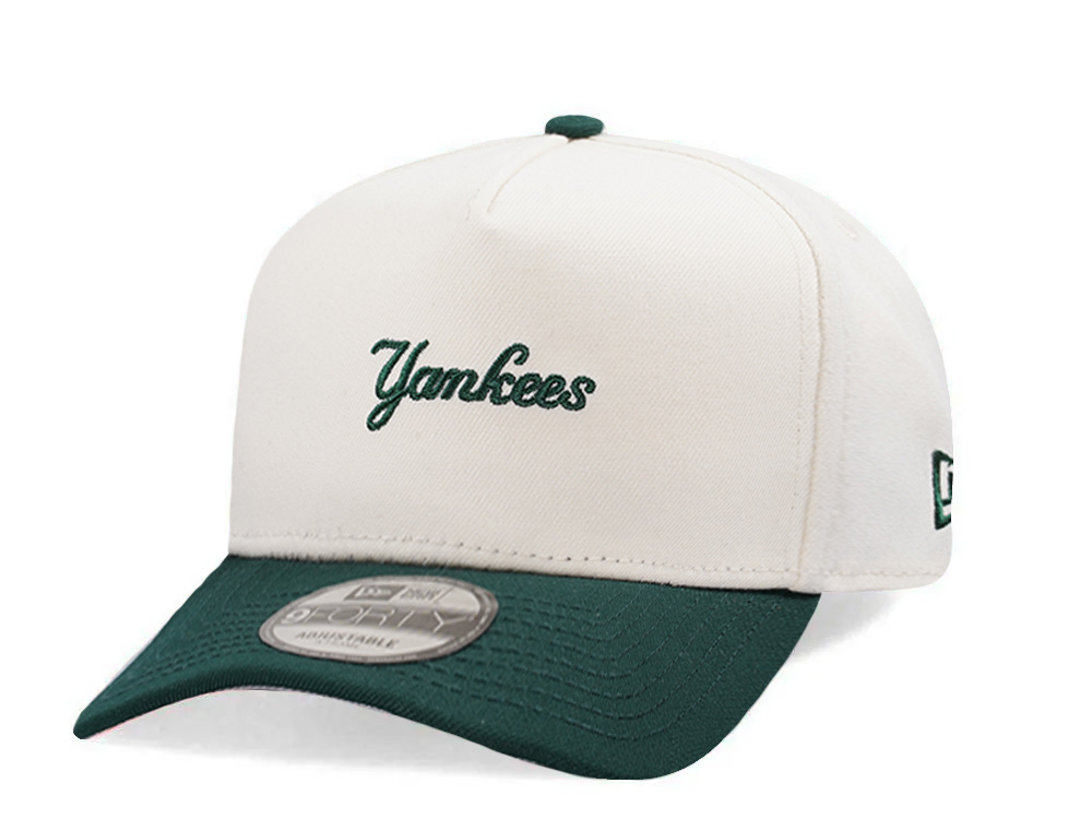 New Era New York Yankees Micro Script Chrome Two Tone Edition 9Forty A Frame Snapback Cap