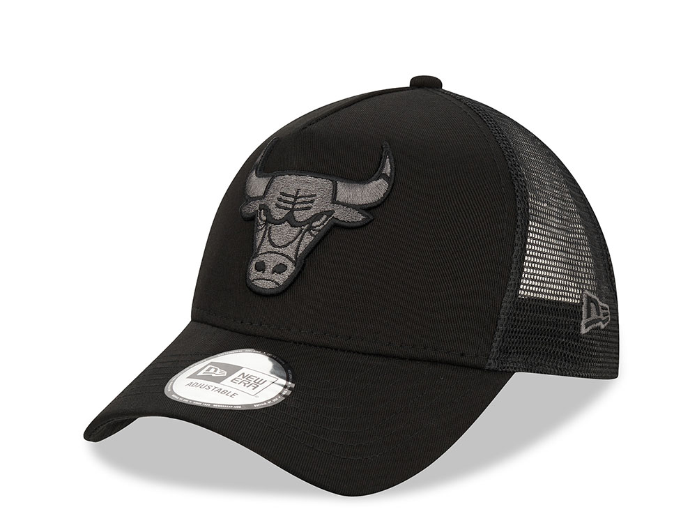 New Era Chicago Bulls Black Graphite A Frame Trucker Snapback Cap