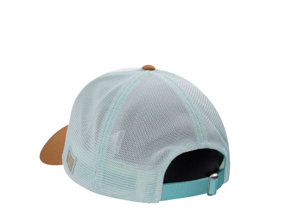 Von Dutch Oval Patch White Blue Two Tone Trucker Strapback Cap