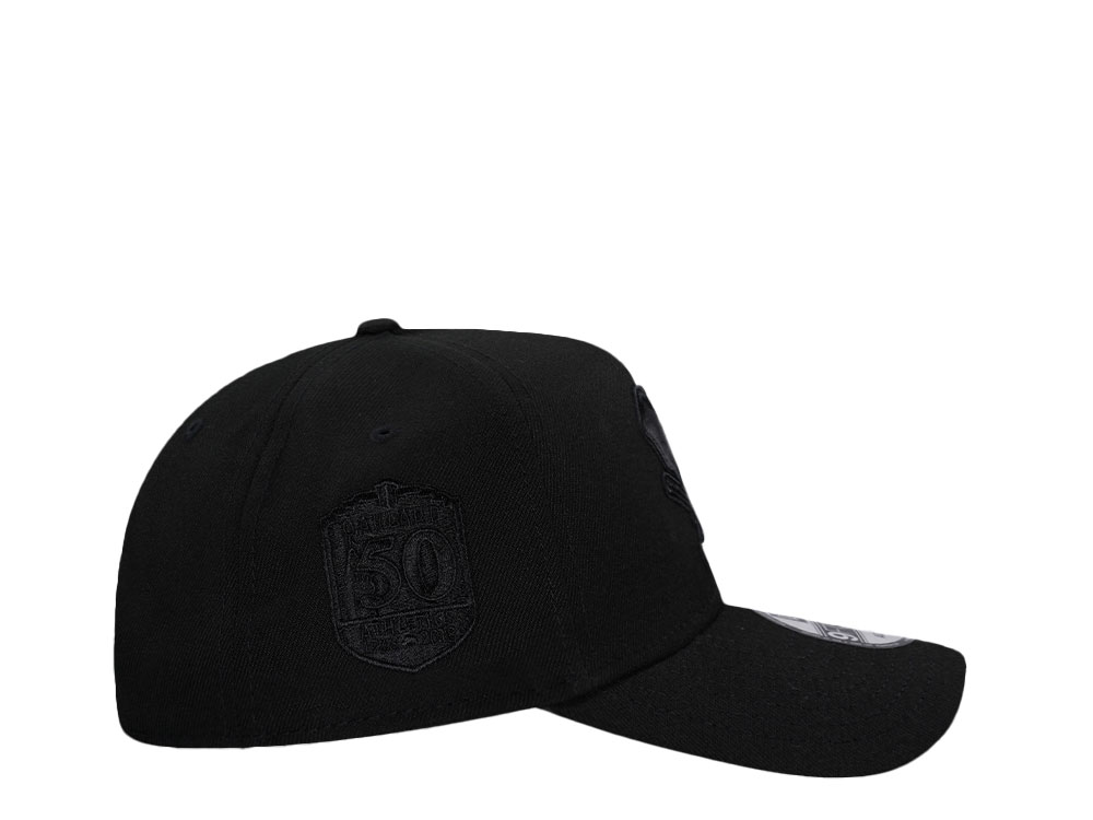 New Era Oakland Athletics 50th Anniversary Black On Black 9Forty A Frame Snapback Cap