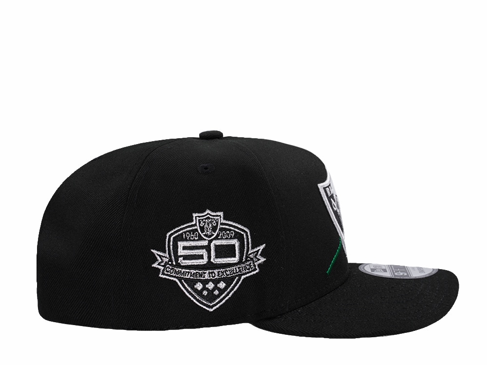 New Era Las Vegas Raiders 50th Anniversary Rose Black Prime Edition 9Fifty A Frame Snapback Cap