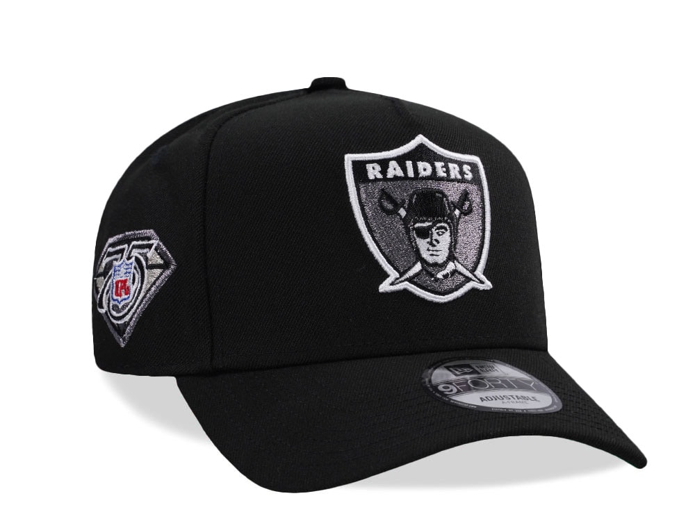 New Era Las Vegas Raiders 75th Anniversary Black Prime Edition 9Forty A Frame Snapback Cap