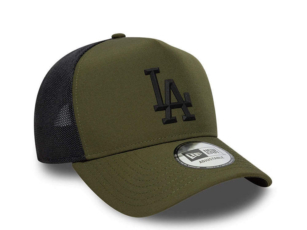 New Era Los Angeles Dodgers Olive Edition 9Forty A Frame Trucker Snapback Cap
