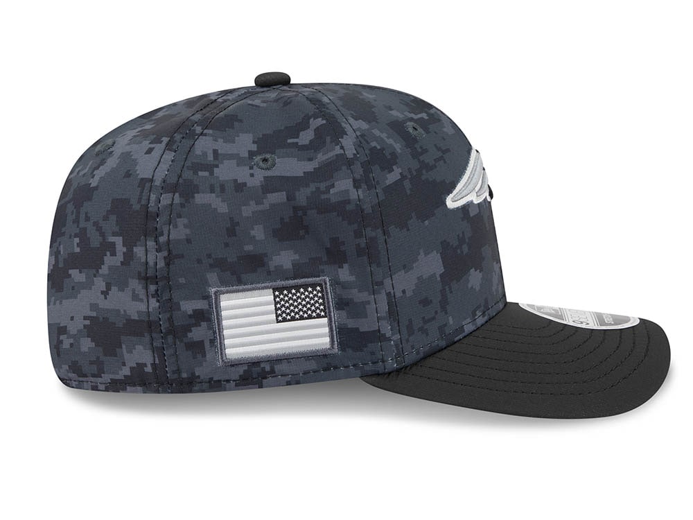 New Era New England Patriots NFL Salute to Service 2026 Digi Camo Black 9Seventy Stretch Snapback Cap