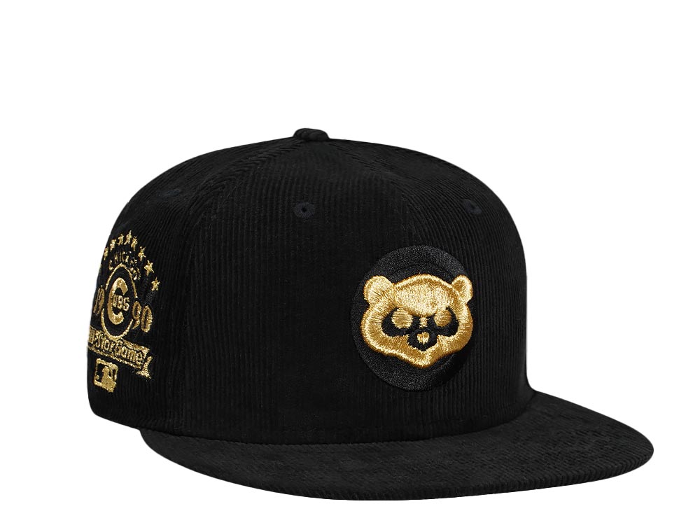 New Era Chicago Cubs All Star Game 1990 Corduroy Black Gold Edition 59Fifty Fitted Cap