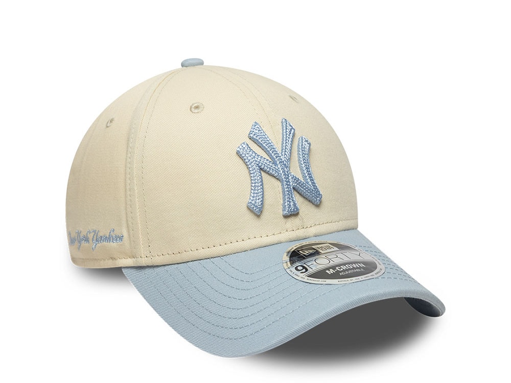 New Era New York Yankees Side Script Two Tone 9Forty M Crown Snapback Cap