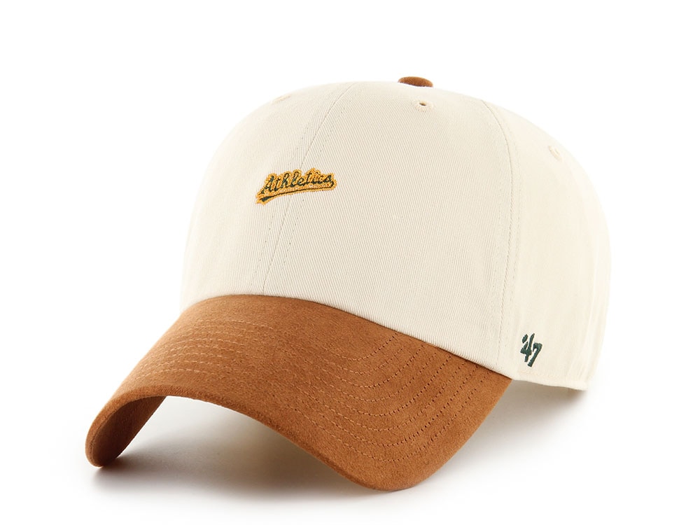 47 Brand Oakland Athletics Script Suede Visor Natural Clean Up Strapback Cap