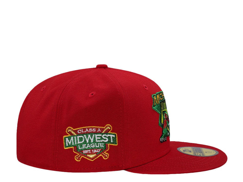 New Era Michigan Battle Cats Midwest League Red Prime Edition 59Fifty Fitted Cap