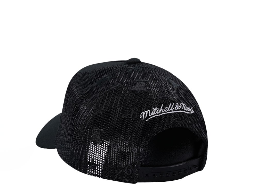 Mitchell & Ness Philadelphia 76ers Black Monogram Trucker Edition Snapback Cap
