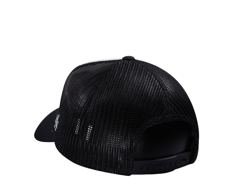 American Needle Miller High Life White And Black Valin Edition Trucker Snapback Cap