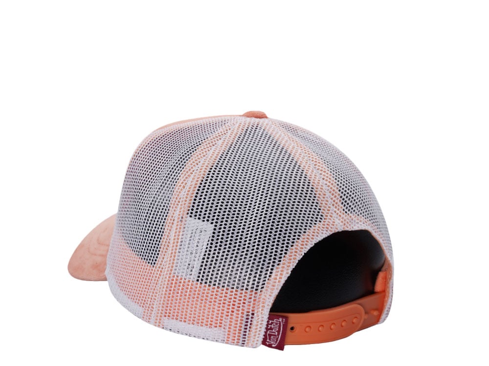 Von Dutch Oval Patch Peach Velour Edition Trucker Snapback Cap