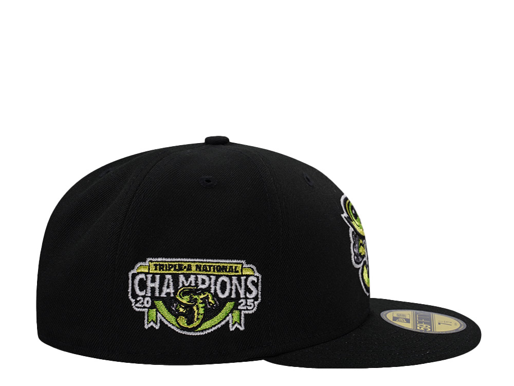 New Era Jacksonville Jumbo Shrimp Triple A National Champions 2025 Black Prime Edition 59Fifty Fitted Cap