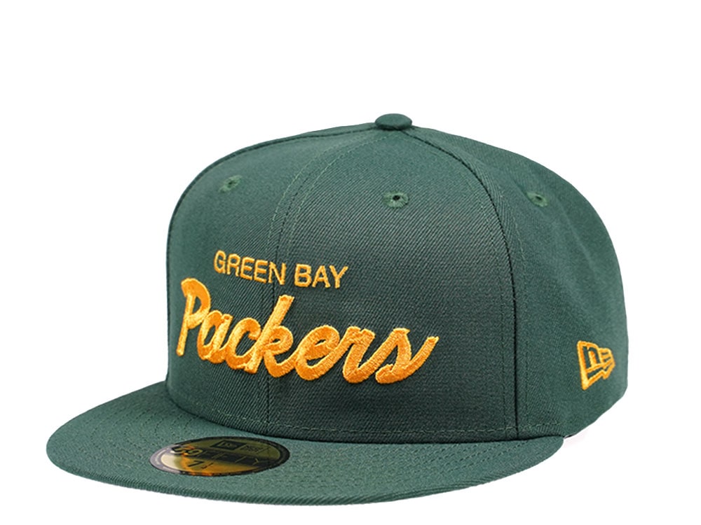 New Era Green Bay Packers Throwback Script 59Fifty Fitted Cap