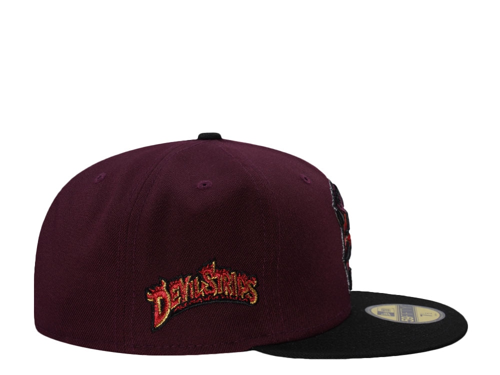 New Era Akron Devil Strips Maroon Two Tone Edition 59Fifty Fitted Cap
