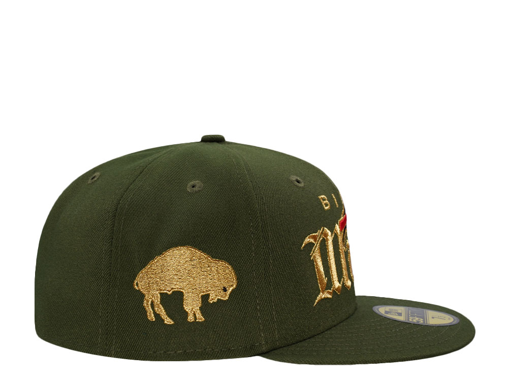 New Era Buffalo Bills Metallic Rifle Green Prime Edition 59Fifty Fitted Cap
