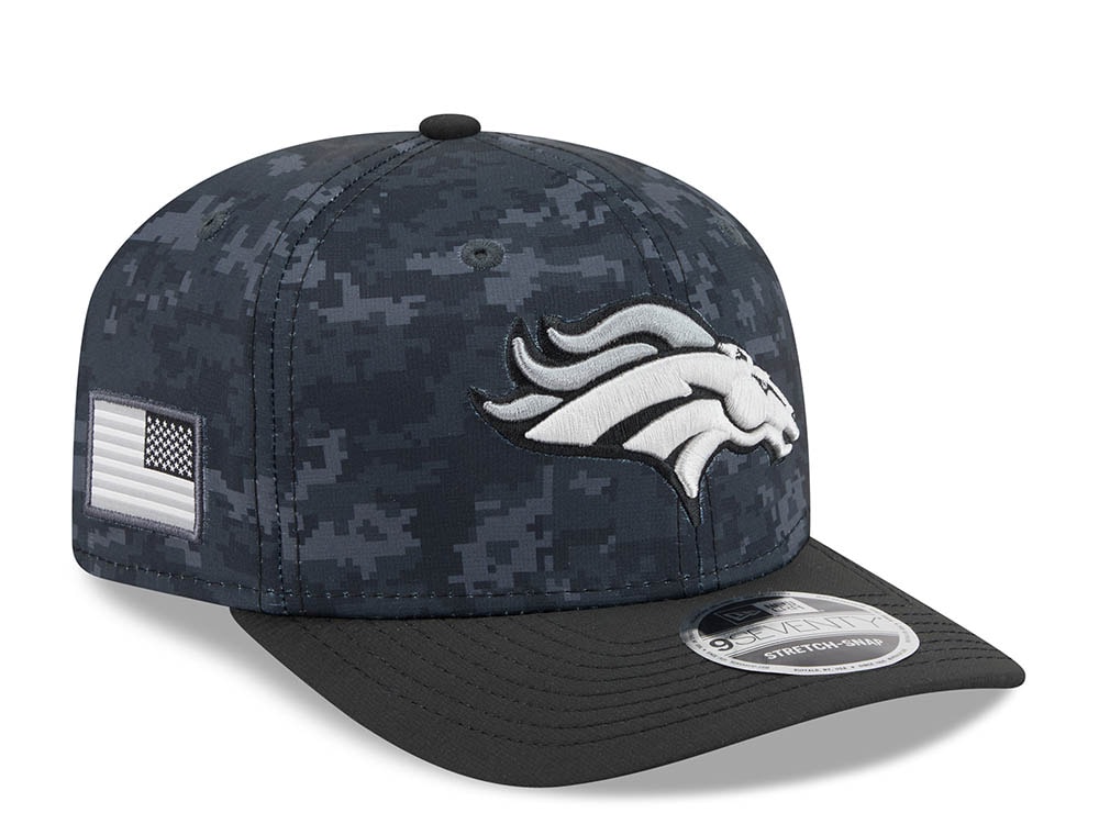 New Era Denver Broncos NFL Salute to Service 2026 Digi Camo Black 9Seventy Stretch Snapback Cap