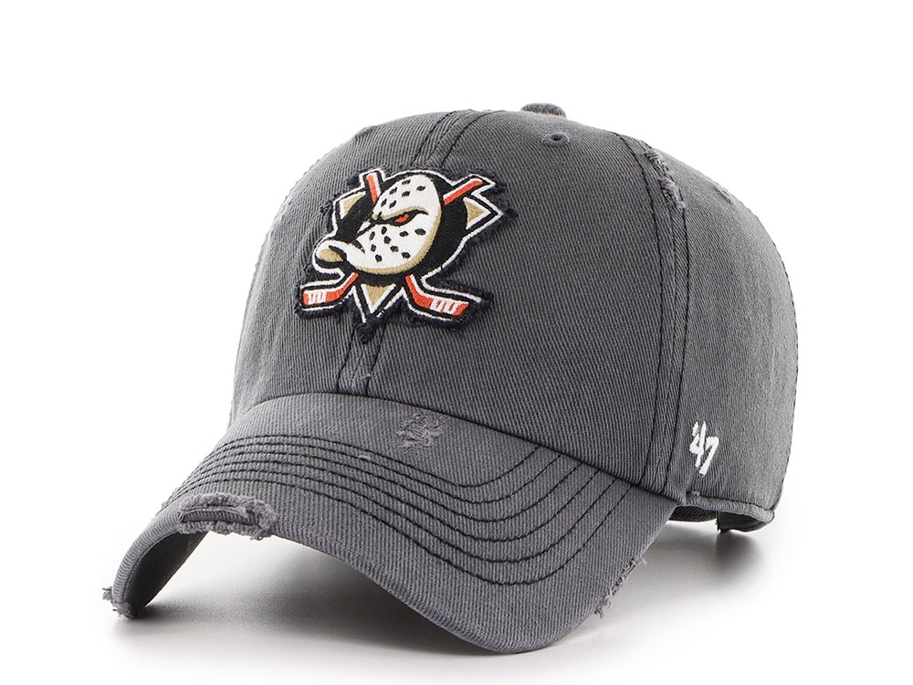 47 Brand Anaheim Ducks Weathered Dark Gray Clean Up Strapback Cap