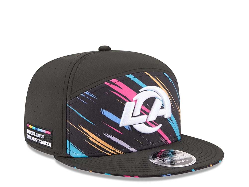 New Era Los Angeles Rams Crucial Catch 2026 Black Edition 9Fifty Split Panel Snapback Cap