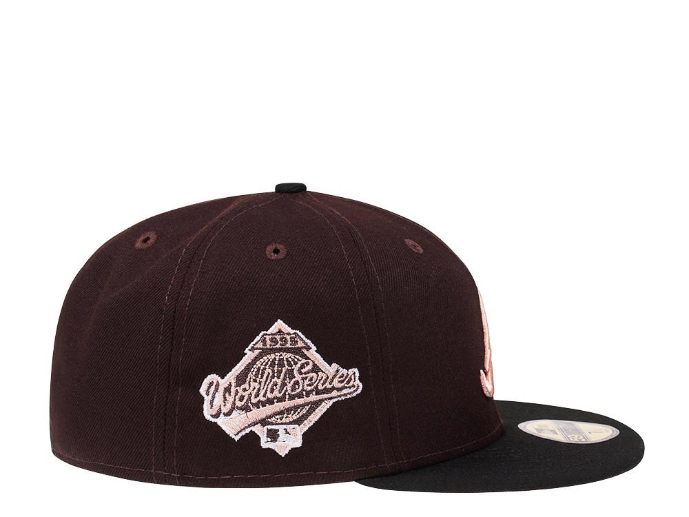 New Era Atlanta Braves World Series 1995 Dark Chocolate Peach Two Tone Edition 59Fifty Fitted Cap