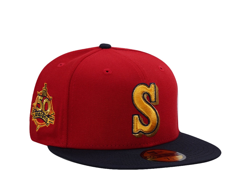 New Era Seattle Mariners 50th Anniversary Scarlet Two Tone Edition 59Fifty Fitted Cap