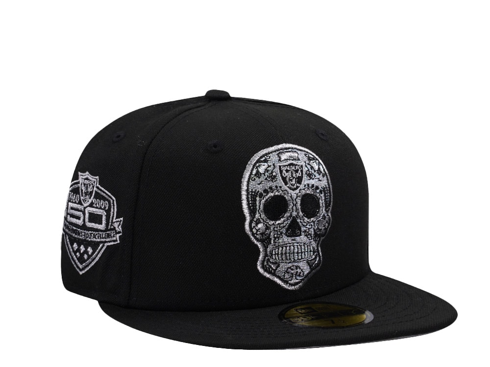 New Era Las Vegas Raiders 50th Anniversary Skull Black Prime Edition 59Fifty Fitted Cap