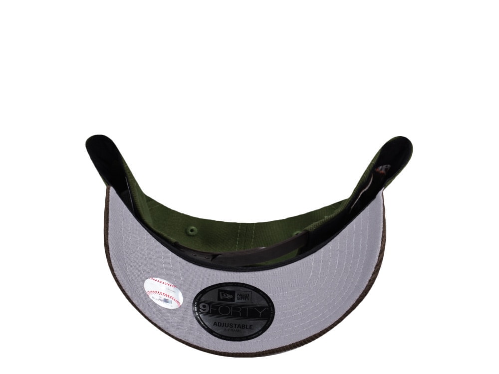New Era Chicago Cubs Be Alert Rifle Green Walnut Corduroy Two Tone Edition 9Forty A Frame Snapback Cap