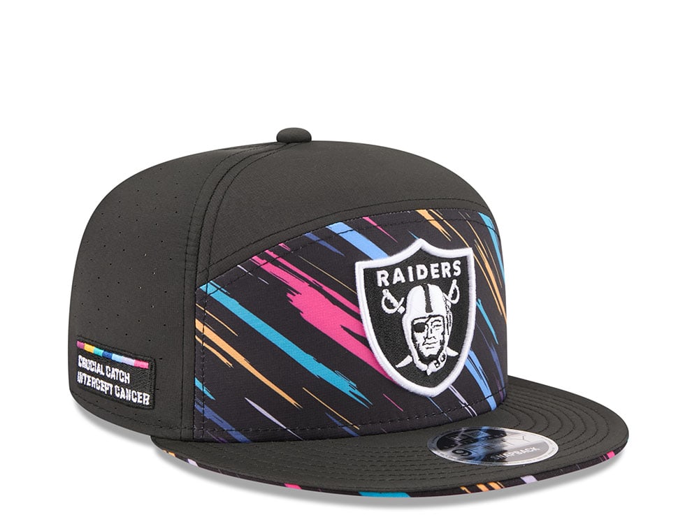 New Era Las Vegas Raiders Crucial Catch 2026 Black Edition 9Fifty Split Panel Snapback Cap
